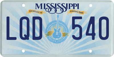 MS license plate LQD540