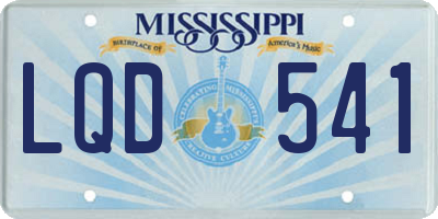 MS license plate LQD541