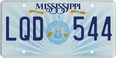 MS license plate LQD544