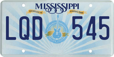 MS license plate LQD545