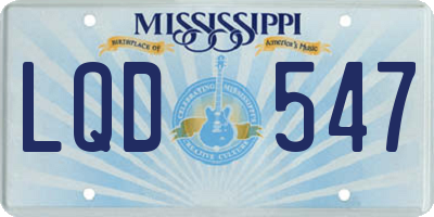 MS license plate LQD547