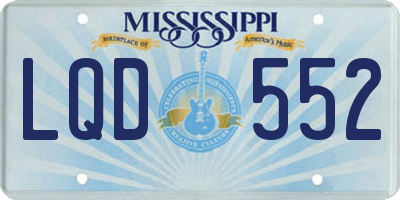 MS license plate LQD552