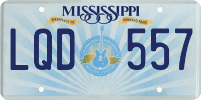 MS license plate LQD557