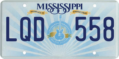 MS license plate LQD558