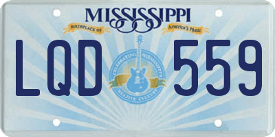 MS license plate LQD559