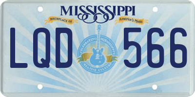 MS license plate LQD566