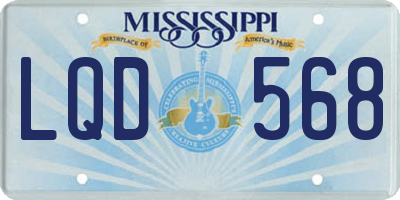 MS license plate LQD568