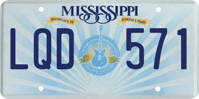 MS license plate LQD571