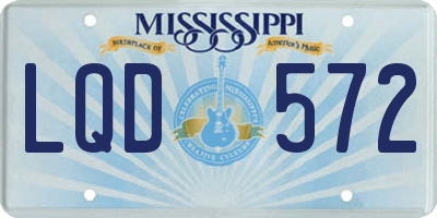 MS license plate LQD572