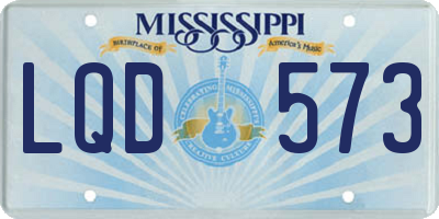 MS license plate LQD573