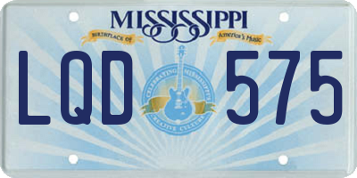 MS license plate LQD575