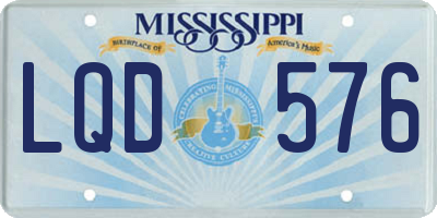 MS license plate LQD576
