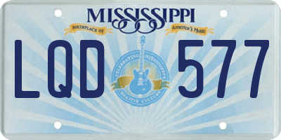 MS license plate LQD577