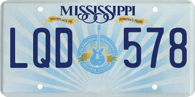 MS license plate LQD578