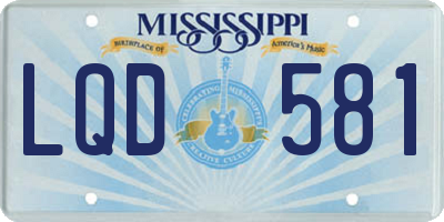 MS license plate LQD581