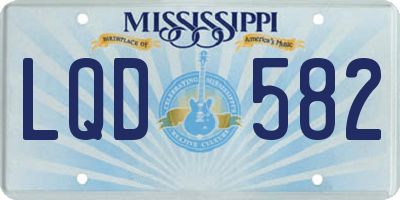 MS license plate LQD582