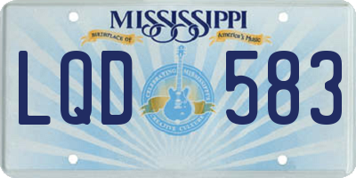 MS license plate LQD583