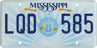 MS license plate LQD585