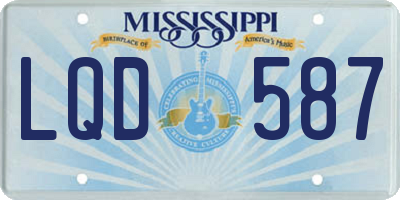 MS license plate LQD587