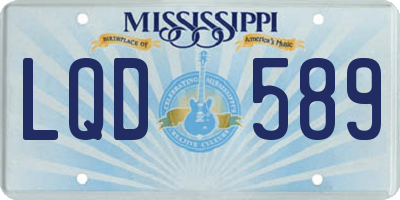 MS license plate LQD589