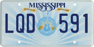 MS license plate LQD591