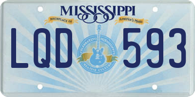 MS license plate LQD593