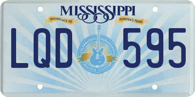 MS license plate LQD595