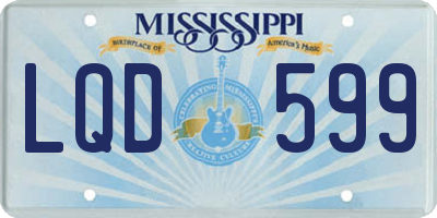 MS license plate LQD599