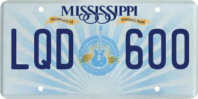 MS license plate LQD600