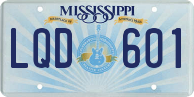 MS license plate LQD601