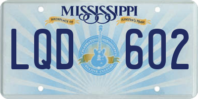 MS license plate LQD602