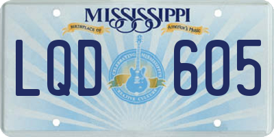 MS license plate LQD605
