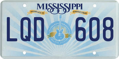 MS license plate LQD608