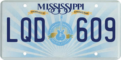 MS license plate LQD609