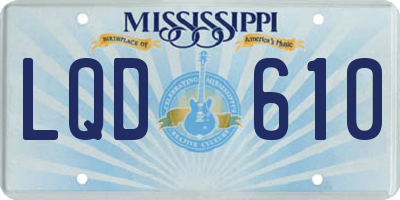 MS license plate LQD610