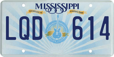 MS license plate LQD614