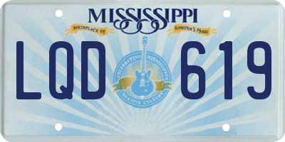 MS license plate LQD619