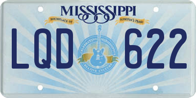MS license plate LQD622