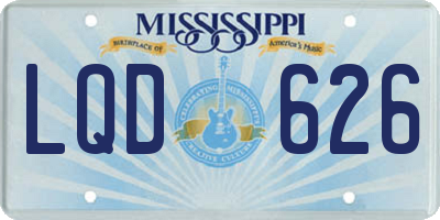 MS license plate LQD626