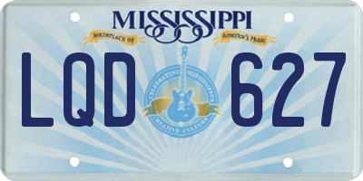 MS license plate LQD627