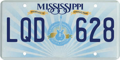 MS license plate LQD628