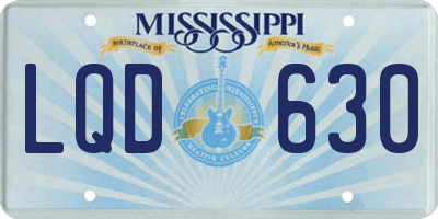 MS license plate LQD630