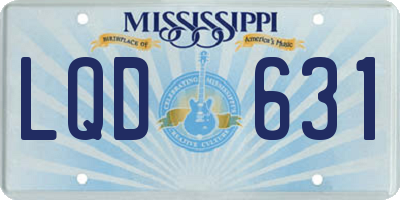 MS license plate LQD631