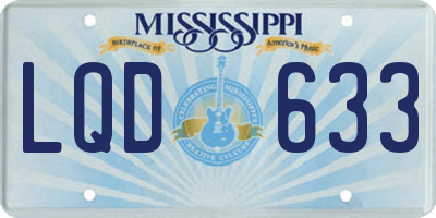 MS license plate LQD633