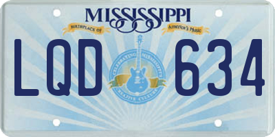 MS license plate LQD634