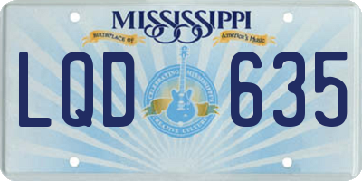 MS license plate LQD635