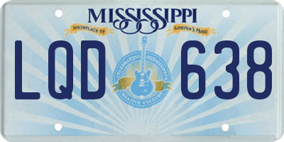 MS license plate LQD638