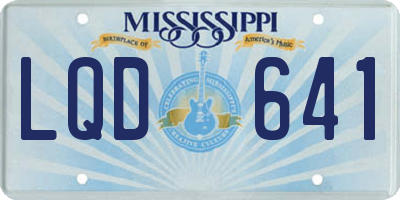MS license plate LQD641