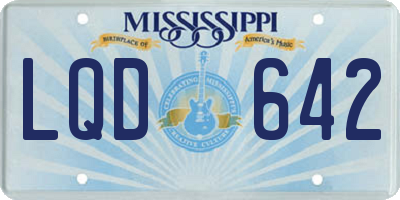 MS license plate LQD642