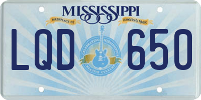 MS license plate LQD650